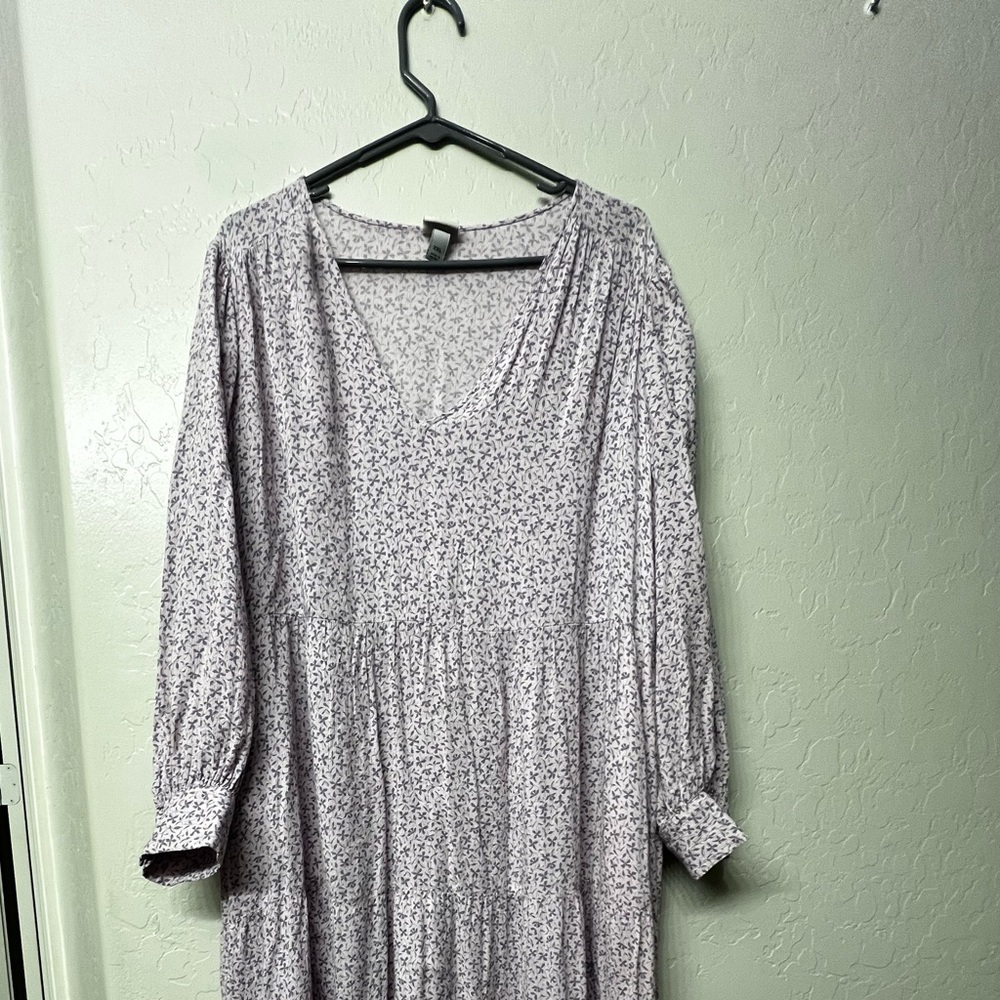 A New Day Purple Long Sleeve V-Neck Sundress